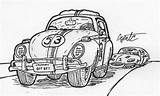 Herbie Coloring Bug Pages Deviantart Guns Template Movie sketch template