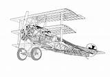 Fokker Cutaway Biplane Triplane Vii Conceptbunny sketch template