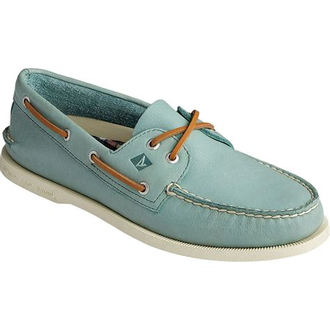 sperry mens sperry top sider authentic original  eye whisper boat shoe green soft leather