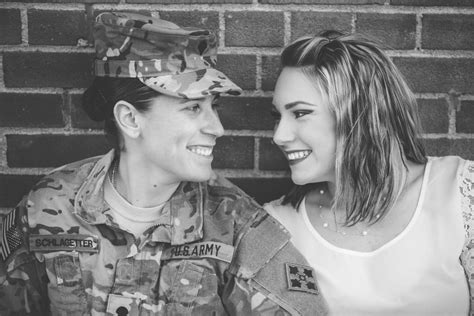 lesbian military engagement shoot popsugar love and sex