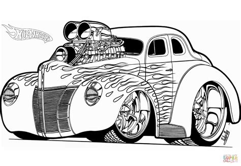 hot wheels hot rod coloring page  printable coloring pages