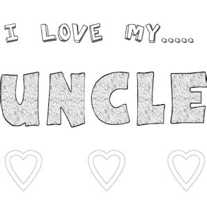 coloring page  love  uncle printable wall art print  etsy