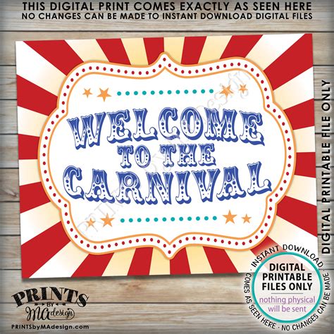 carnival sign carnival birthday party printable