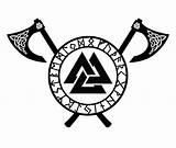 Axe Norse Valknut Viking Rune Vikings Runes Foster sketch template