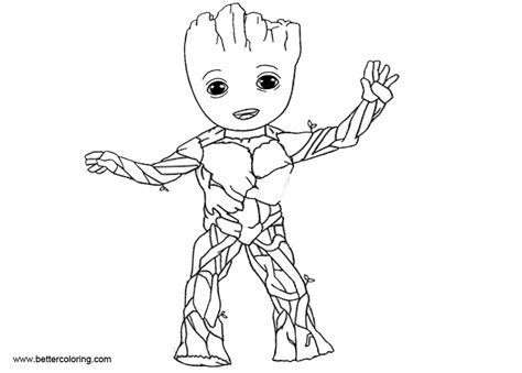 ideas  baby groot coloring pages home family style
