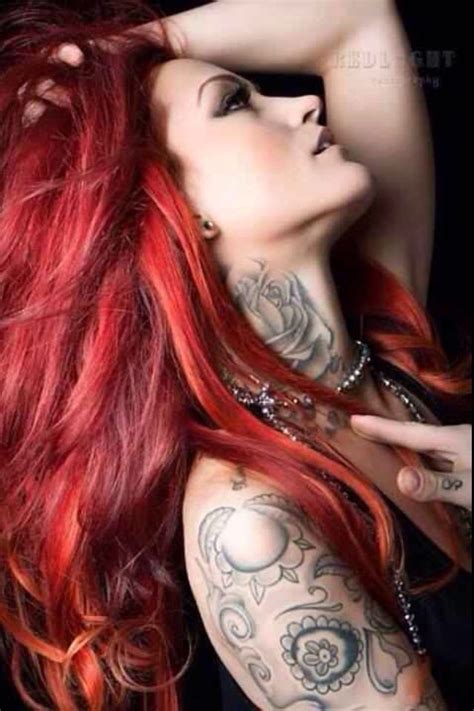 Red Ink Girl Tattoos Redhead Beauty Redhead Girl