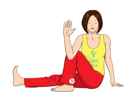 One Leg Revolving Seated Yoga Pose Forte Yoga