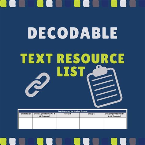 decodable text resource list  template strive tlc