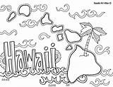 Hawaii Coloring Hawaiian Pages Aloha State Island Doodle Crafts Theme Printable Kids Usa States Drawing Luau Islands United Alley Themed sketch template