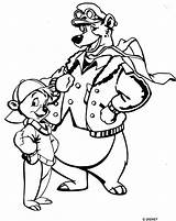 Talespin Coloring Baloo Cloudkicker Printablecolouringpages Darkwing sketch template