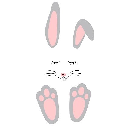 cute easter rabbit bunny foot illustration stock illustration