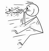 Sneeze Starnuto Blow Niesen Allergy Vector Mannes Durchgebrannt Nasen Karikatur Schlag Durch Colpo Naso Soffiato Fumetto sketch template