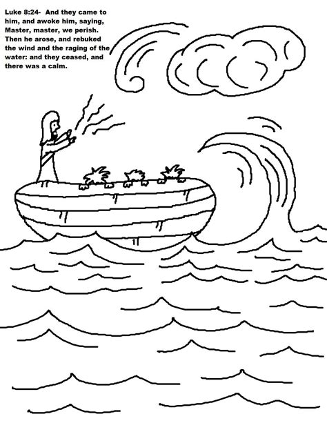 jesus calms  storm coloring pages coloring home
