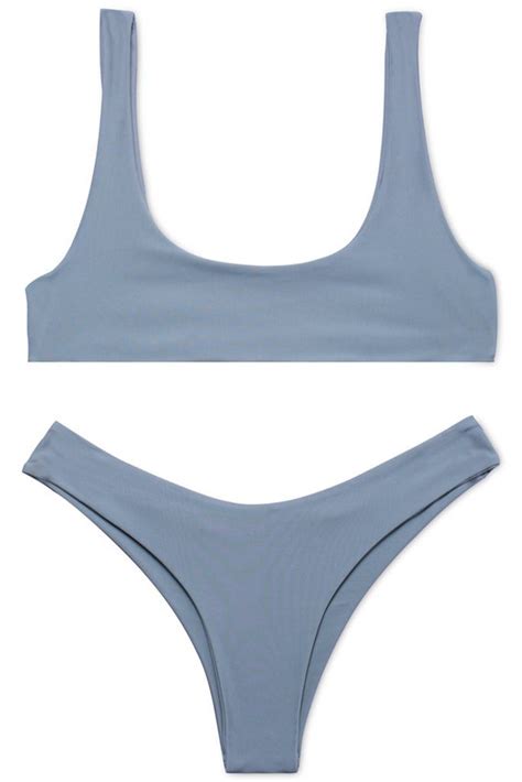 zh055 solid color crop tank bikini set in 2020 bikinis bikini set swimsuits