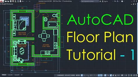 autocad simple floor plan  beginners    youtube