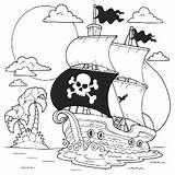 Coloring Pirate Ship Jolly Roger Kids Drawing Designlooter Drawings 300px 03kb Pages Paintingvalley Fish sketch template