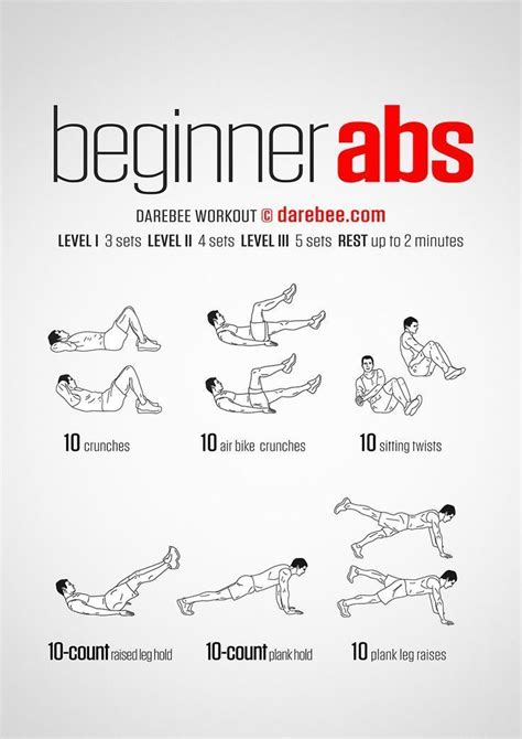 poster showing     abs workout   instructions