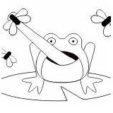 Frog Lily Pad Coloring Sit Flies Catching sketch template
