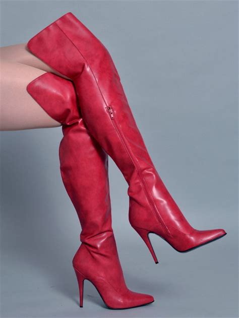red boots lederstiefel damen frauen in stiefeln herbst stiefel