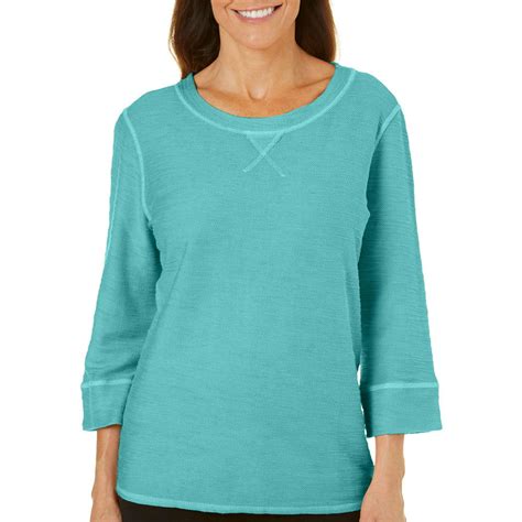 Hot Cotton Hot Cotton Womens Solid Textured Top