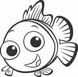 Nemo Finding Clip Clipart Coloring Pages Fish Characters sketch template