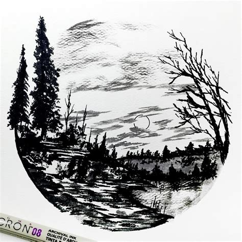 drawing dailydrawings illustration ink inkdrawing landscape