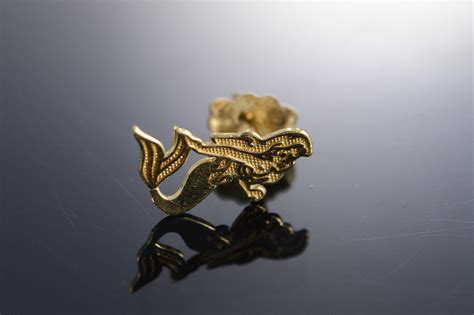 single  mermaid disney stud yellow gold earrings property room
