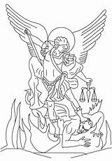 Michael Saint Archangel Tattoo St Clipart Drawing Coloring Devil Angel Miguel San Outline Outlines Tattoos Drawings Google Vs Defeats Satan sketch template