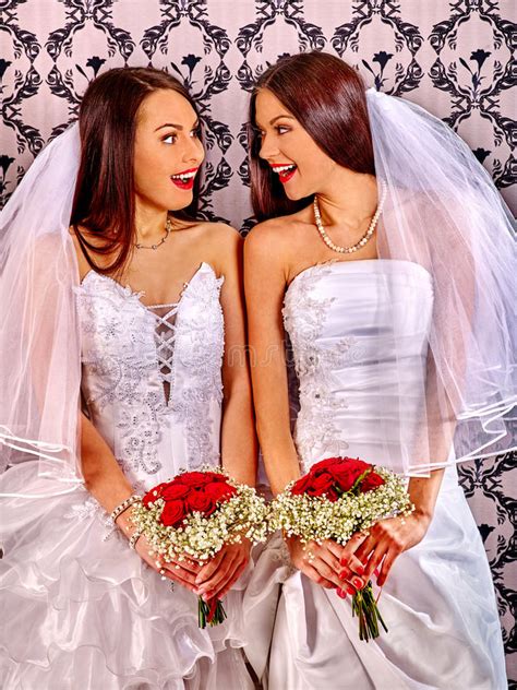 Wedding Lesbians Girl In Bridal Dress Stock Image Image Of Foreplay