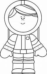 Astronaut Clipart Girl Coloring Space Clip Preschool Outline Theme Template Kids Crafts Printable Craft Transparent Graphics Cliparts Play Classroom Outer sketch template