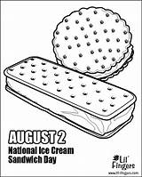 Coloring Sandwich Pages Ice Cream Template Fingers Lil National Board Food August Cookie Days Choose Printable sketch template