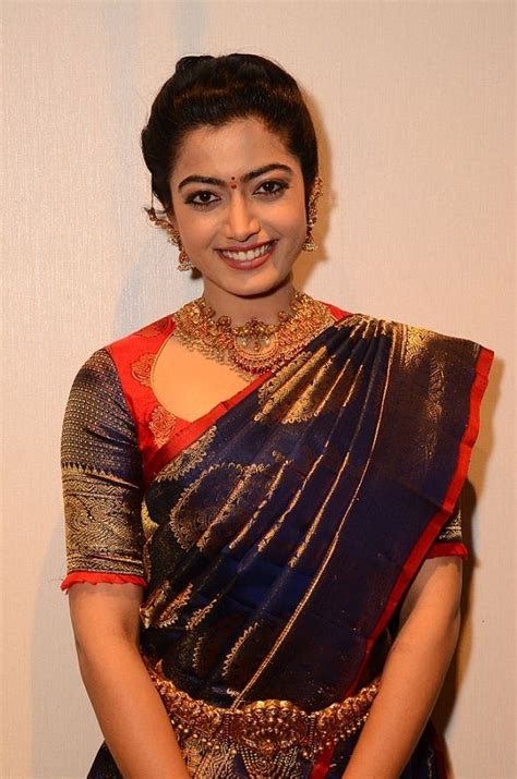 actress rashmika mandanna in saree hd photos in 2019 saree pattu saree blouse designs south