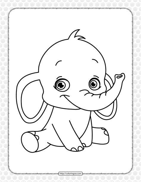 cute baby elephant coloring page  kids  printable coloring