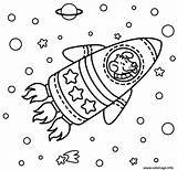 Espace Chien Fusee Cosmonaut Spaceship Childish sketch template