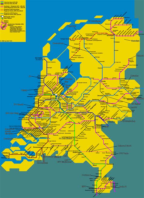 detailed train map  netherlands holland netherlands europe mapsland maps   world