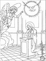 Annunciation Catholic Visitation Familyfeastandferia Rosary Mother sketch template