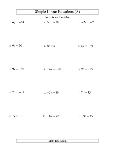 grade solving equations worksheet worksheet smart