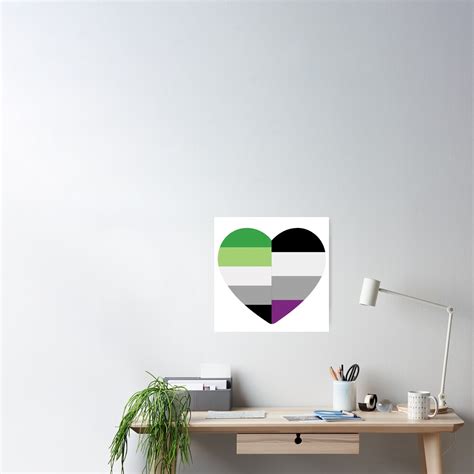 Aromantic Asexual Heart Poster For Sale By Dlpalmer Redbubble
