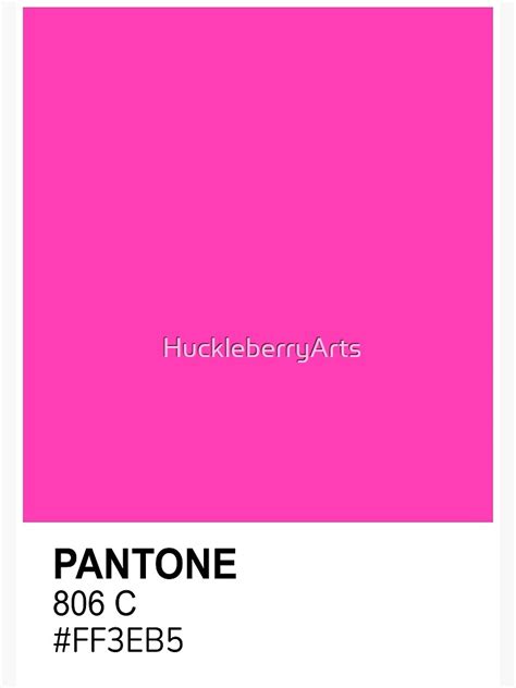 neon pink pantone poster  sale  huckleberryarts redbubble