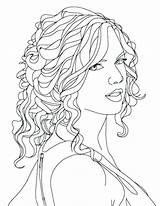 Coloring Pages Hair Swift Taylor People Printable Color Curly Famous Ross Adults Realistic Colouring Coloring4free Print Adult Bob Natural Getcolorings sketch template