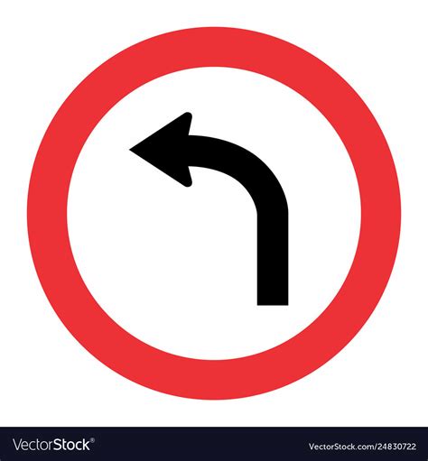 turn left traffic sign royalty  vector image