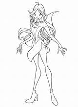 Winx Club Coloring Flora Pages Fairy Barbie sketch template