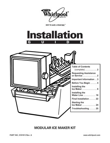 whirlpool automatic ice maker installation guide manualzz