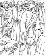 Jesus Touching Garment Sermons4kids Colouring Miracles Kolorowanki Touched Heals Disciples Touches Gospel sketch template