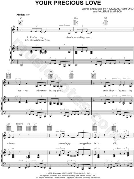 marvin gaye your precious love sheet music in c major transposable
