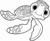 Nemo Squirt Colouring Coloring sketch template