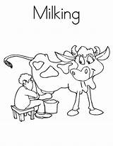 Cow Coloring Pages Milking Milk Farmer Indian Color sketch template