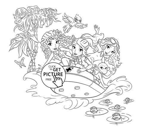 gambar lego rubber boat coloring page girls printable  friends