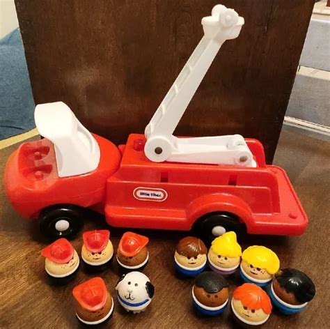 vtg  tikes toddle tots fire engine truck  fireman dog people