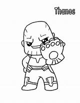 Thanos Avengers Colorare Gauntlet Infinity Disegni sketch template